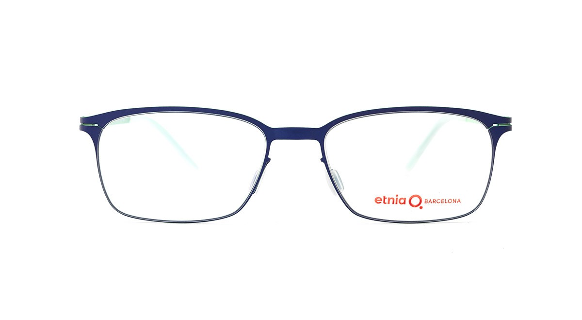 Blue framed eyeglasses