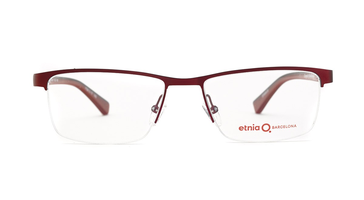 Maroon framed eyeglasses