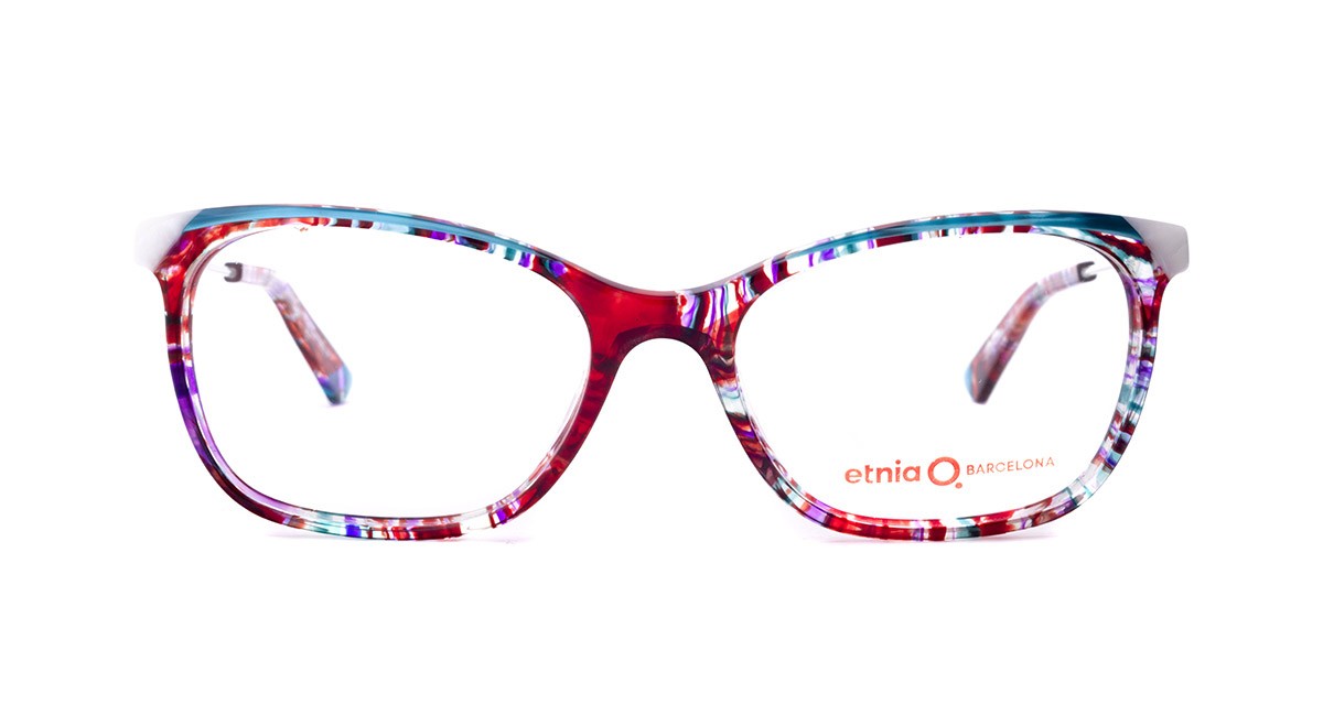 Red purple and blue eyeglasses