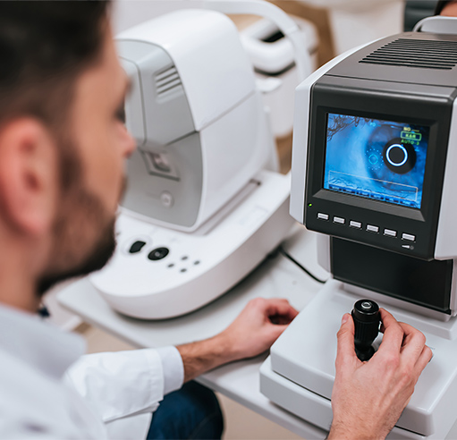 Doctor using imaging technology